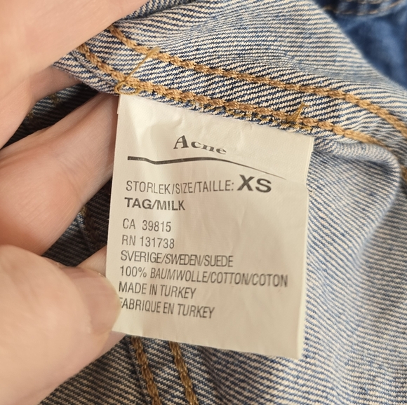 Acne Milk Faded Denim Jean Jacket XS - Picture 7 of 7